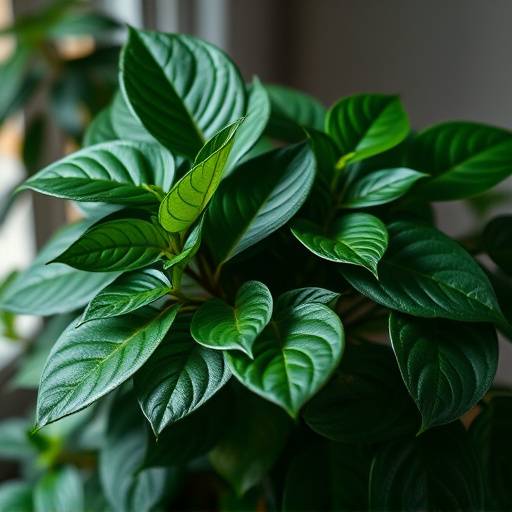 Planta Zamioculca com folhagem verde escura brilhante